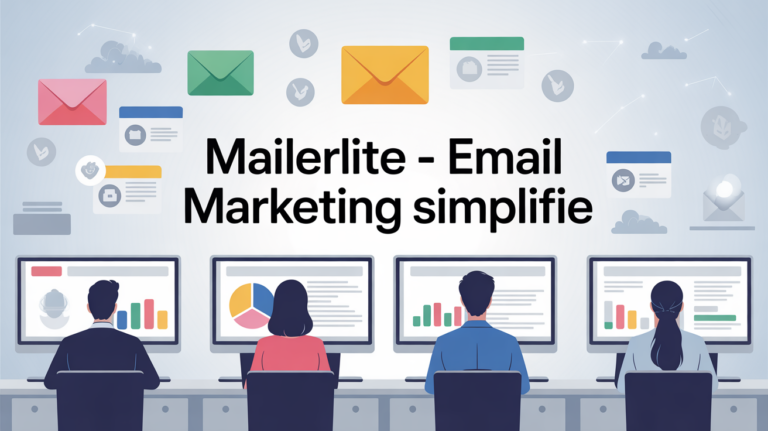 Tableau de bord MailerLite stylisé, email marketing efficace