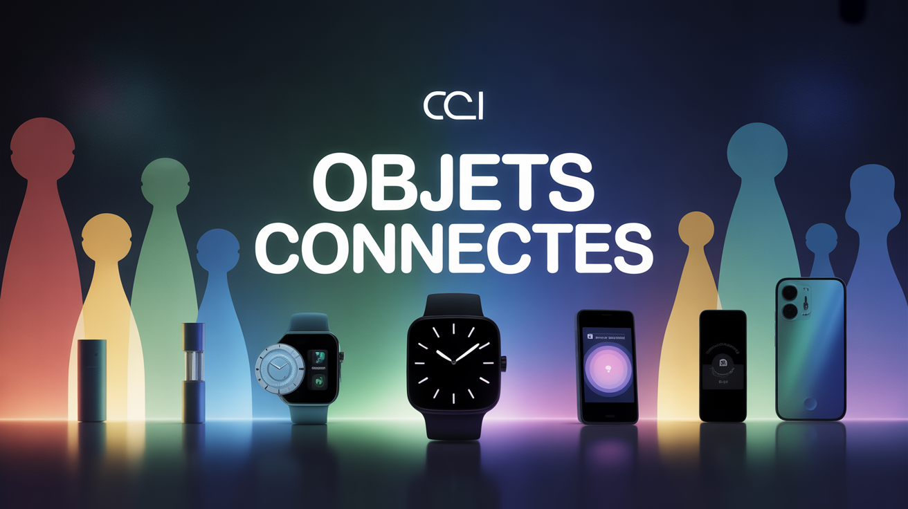 Visuel objets connectés montre smartphone quotidiens