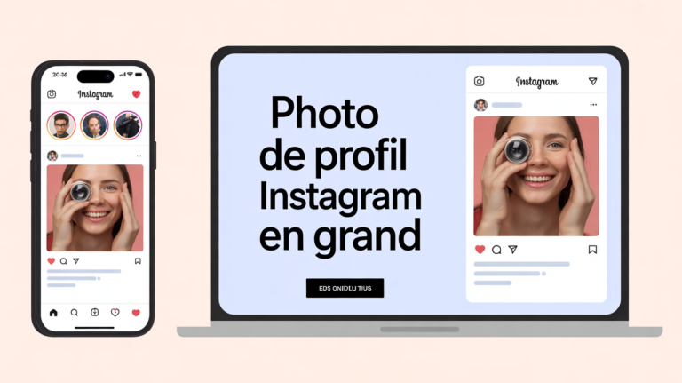 Voir une photo de profil Instagram en grand smartphone et ordinateur