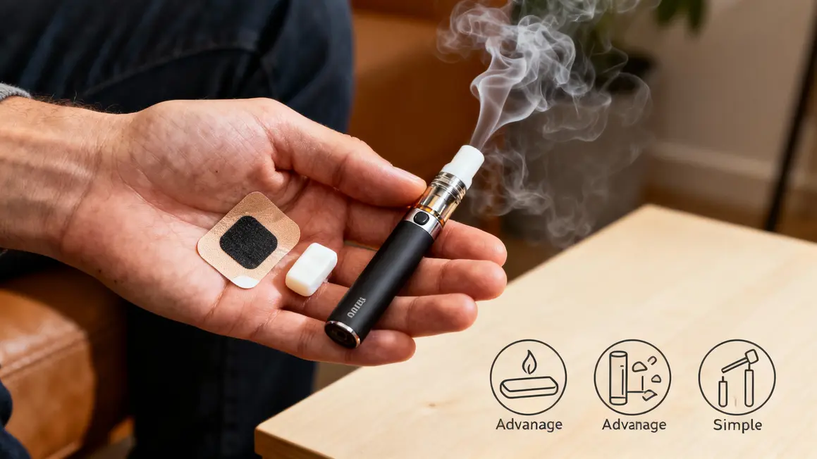 main utilisant patch gomme e-cigarette comparaison