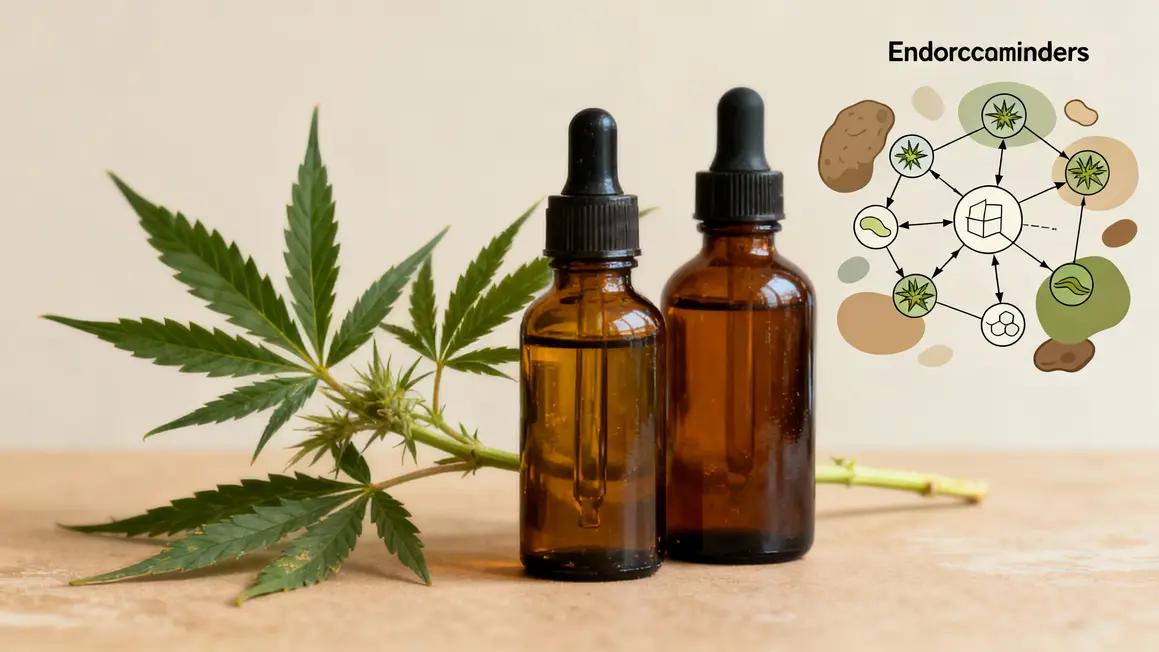 flacons huile cbd systeme endocannabinoide schema