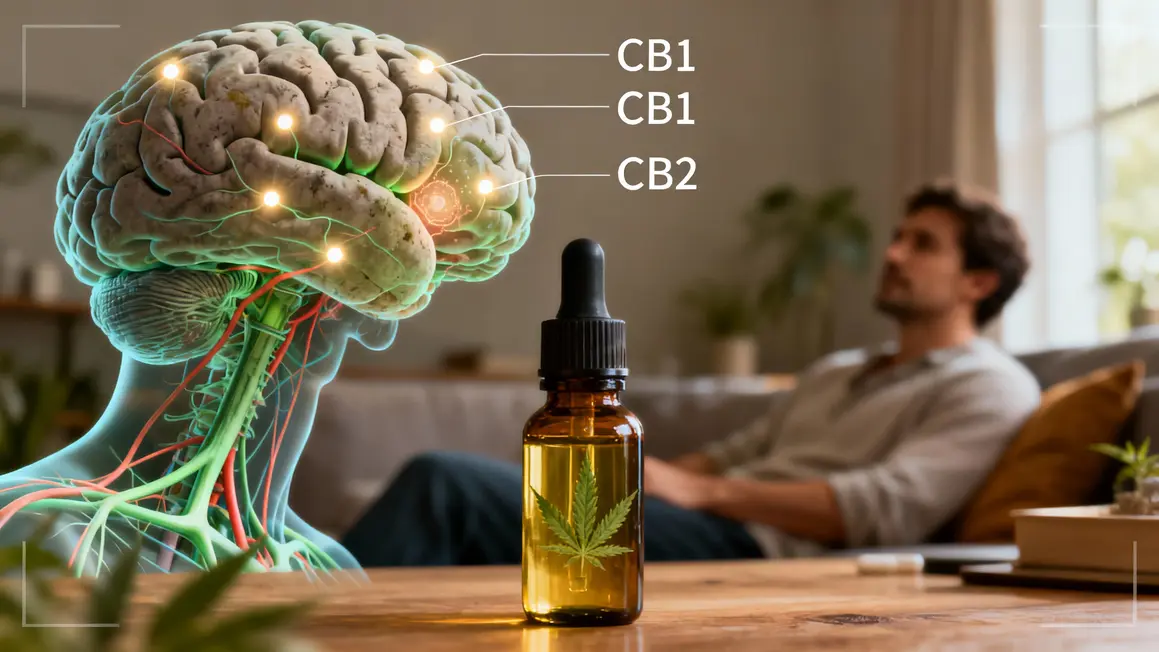 Schéma cerveau système CBD CB1 CB2