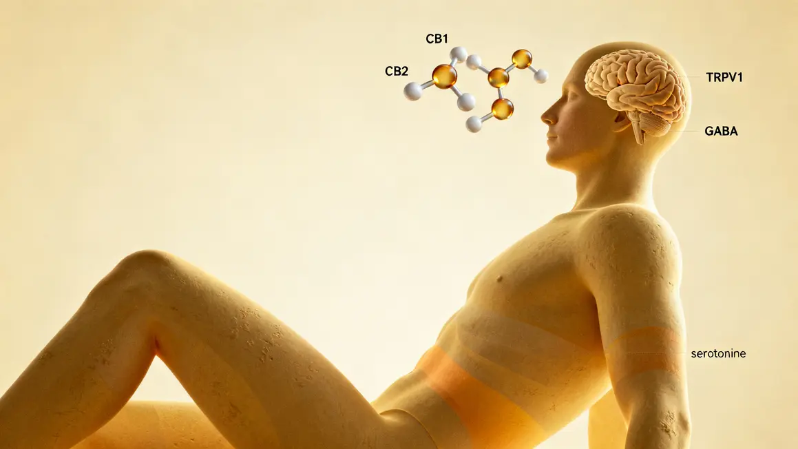 Schéma action du sirop de CBD sur le corps CB1 CB2 relaxation