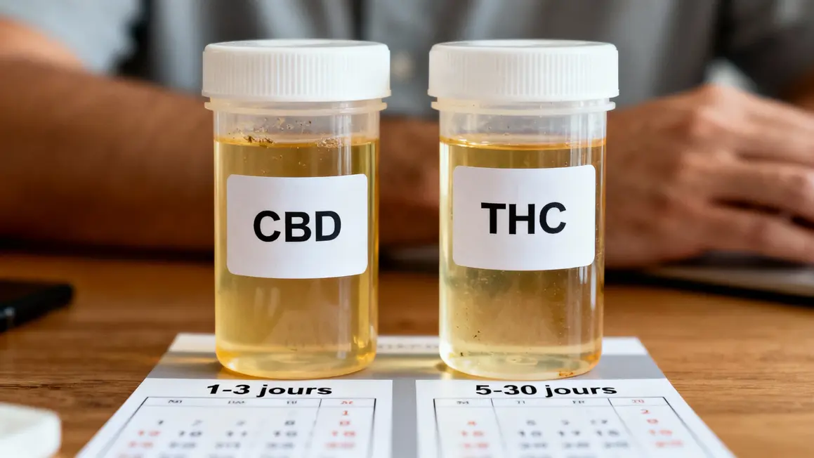 durée détection cbd thc urine comparatif