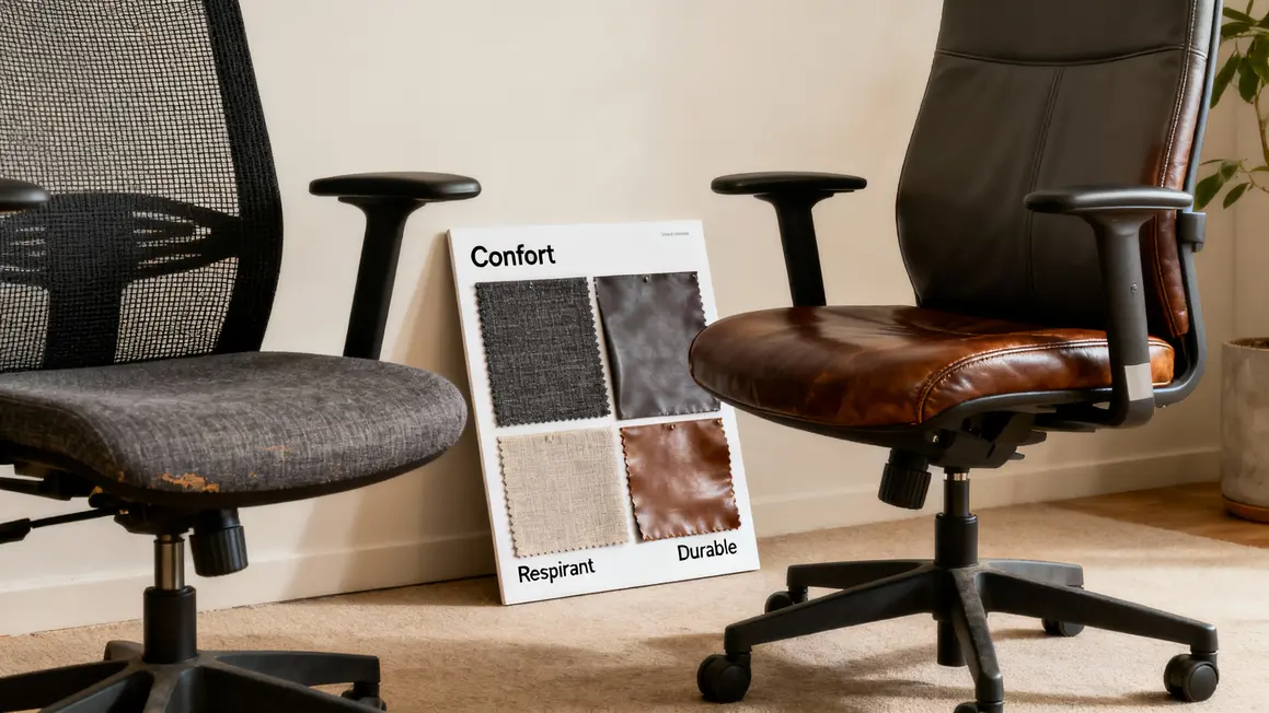 Echantillons matieres maille tissu cuir chaise de bureau