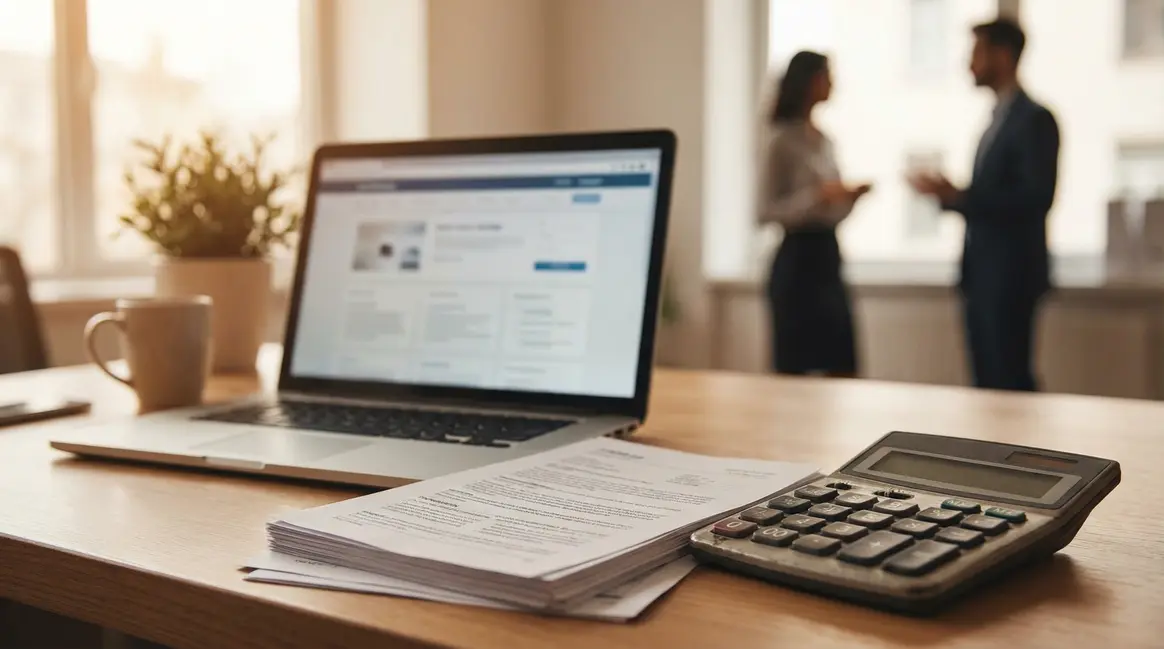 Bureau moderne avec devis et site internet