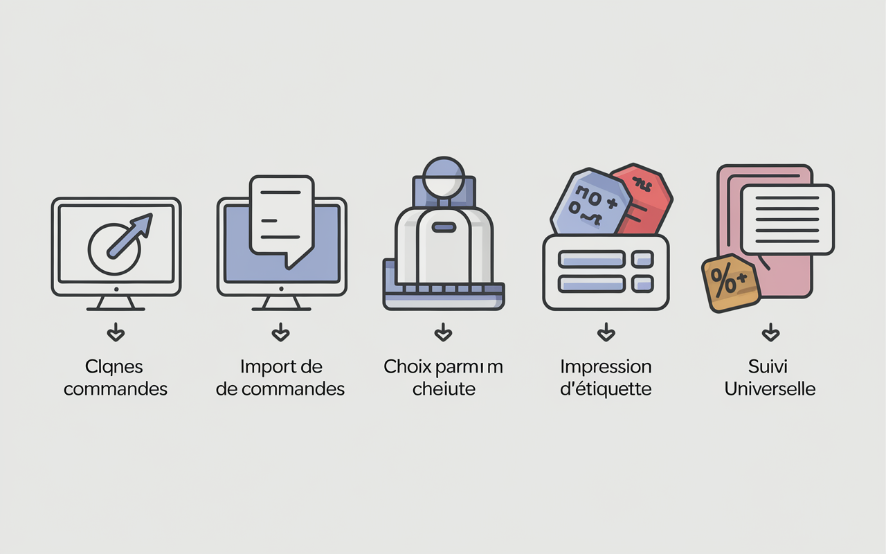 Fonctionnement interface packlink pro en étapes