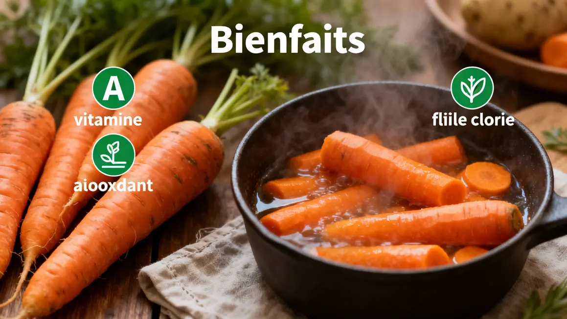 Schema carottes crues vapeur vitamines antioxydant faible calorie