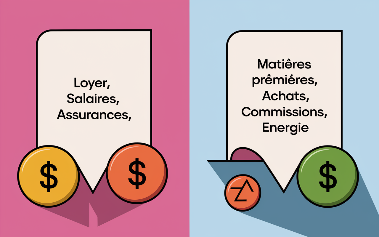 Schéma charges fixes variables seuil de rentabilité calcul