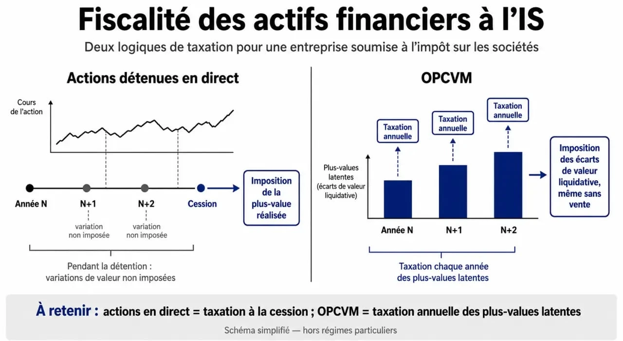Fiscalité du compte-titres entreprise : taxation des actions et OPCVM