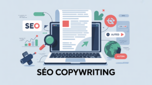 illustration seo copywriting ordinateur