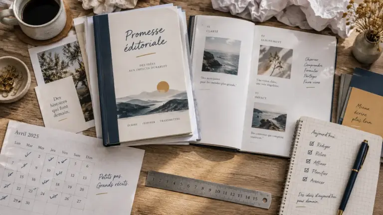 Produit éditorial : promesse utile sur guide et documents imprimés