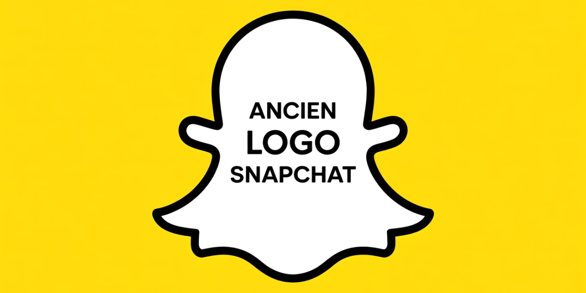 ancien logo snapchat sur fond jaune avec fantôme sourire