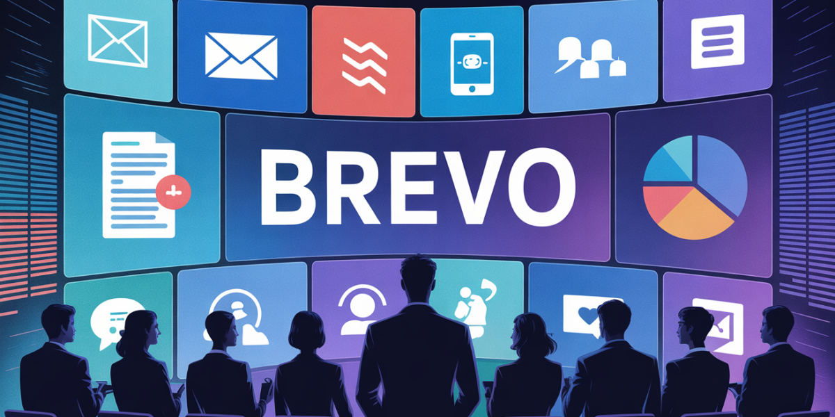 Tableau digital Brevo icônes communication marketing