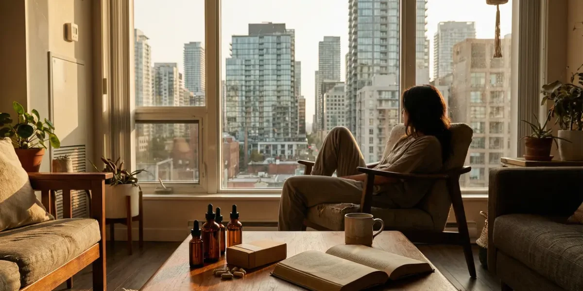 Photo CBD acouphène environnement urbain moderne