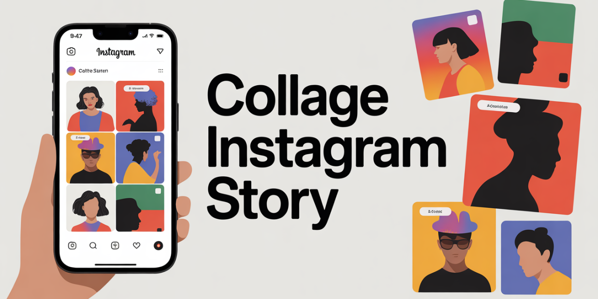 Collage multi-photos Instagram Story smartphone