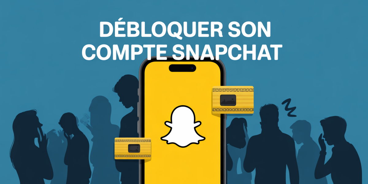 illustration smartphone bloque debloquer son compte snapchat