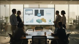 Visuel d'entreprise moderne avec matériel et financement