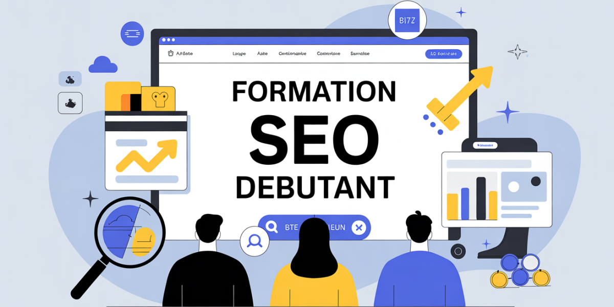 formation seo débutant silhouettes devant écran