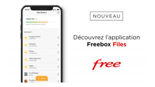 Freebox Files : interface de l'application Freebox Files affichée sur un smartphone