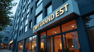 CIBTP Grand Est : bâtiment avec grue et équipements de travaux publics