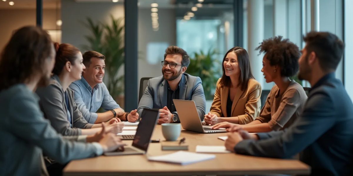 engagement professionnel : équipe collaborative et motivée au travail
