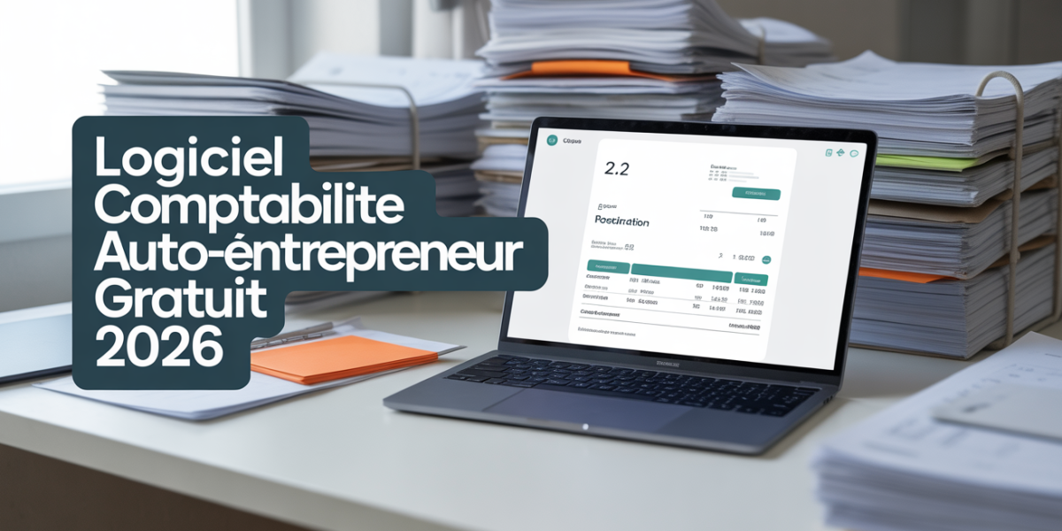 Logiciel comptabilité auto entrepreneur gratuit sur ordinateur, bureau lumineux