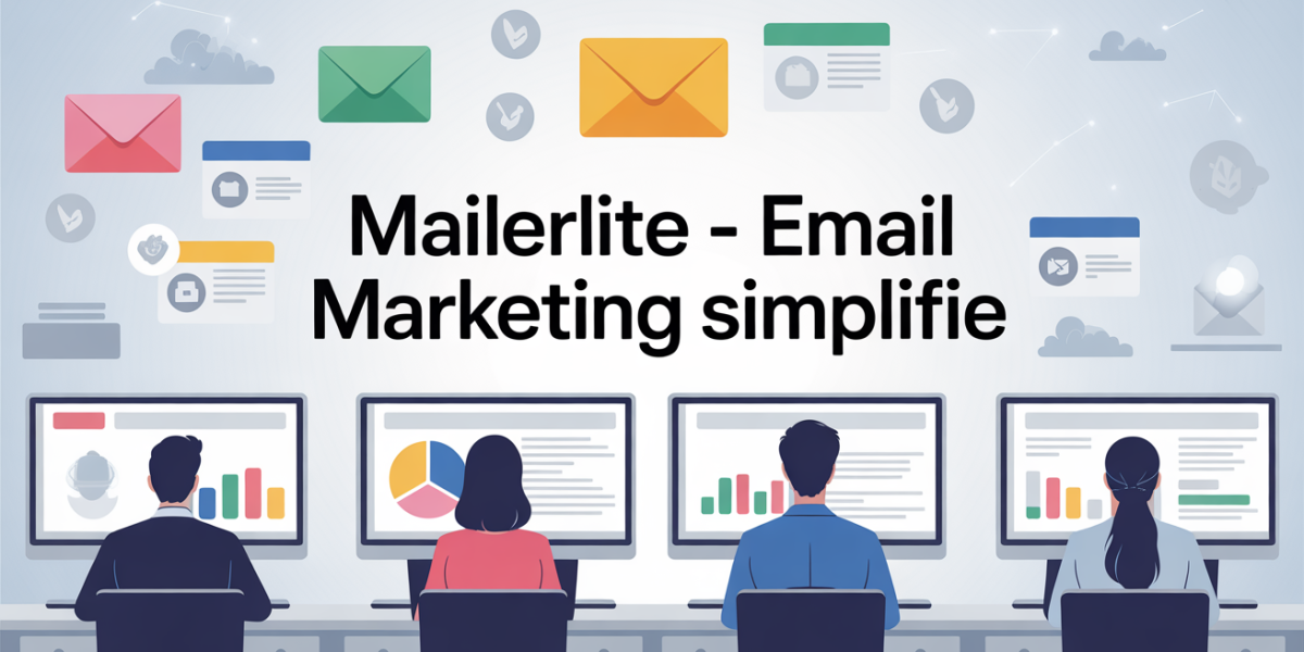 Tableau de bord MailerLite stylisé, email marketing efficace