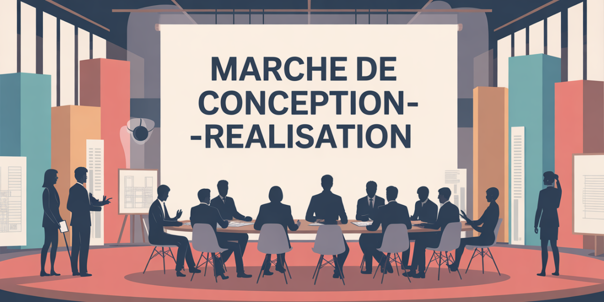 Illustration salle de reunion marche de conception-realisation