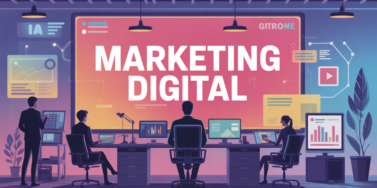 illustration centralisation marketing digital IA