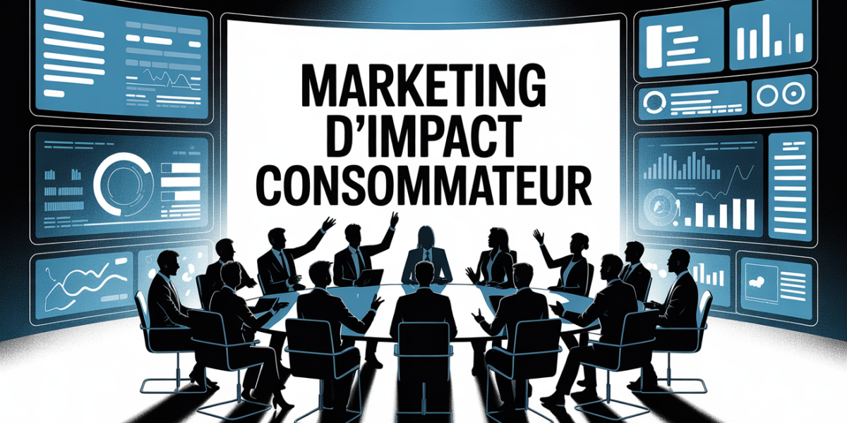 Marketing d'impact consommateur table ronde, dashboard lumineux, collaboration