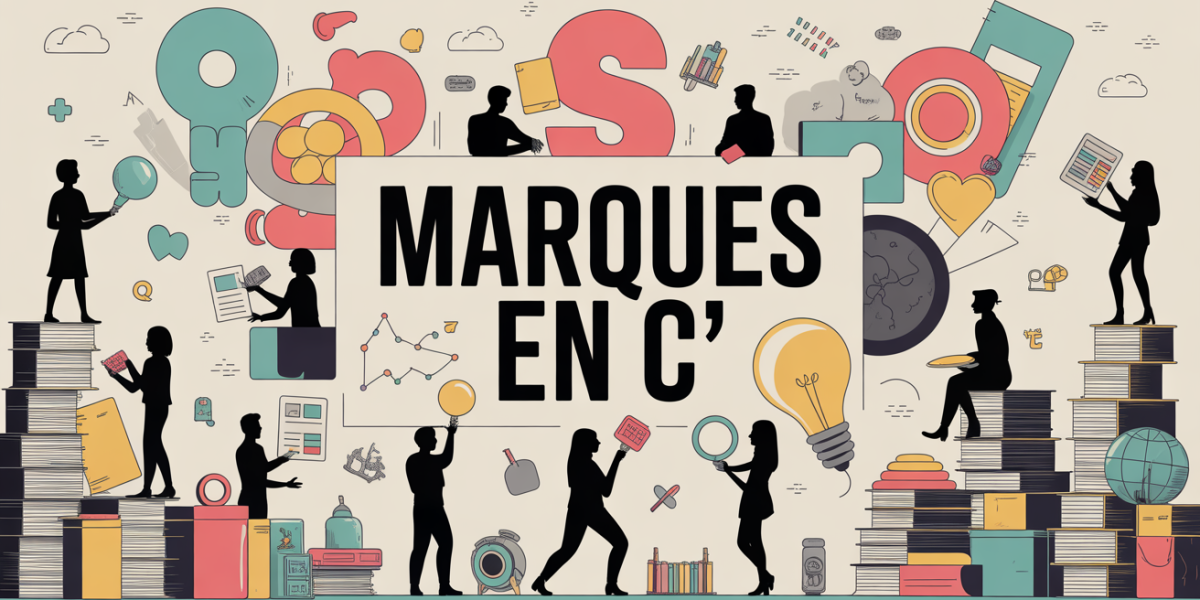 Affiche créative brainstorming marques en C