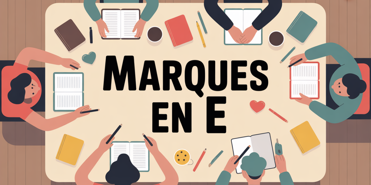 Illustration table jeu familial Marques en E