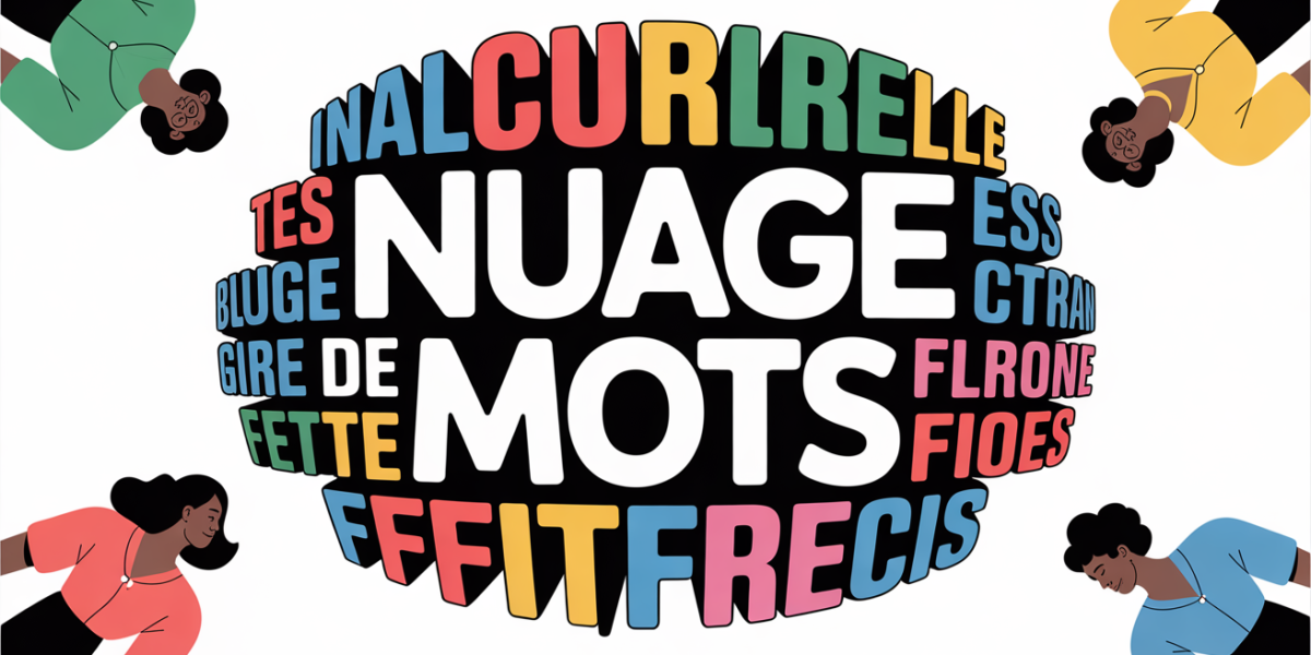 nuage de mots coloré français sur fond blanc