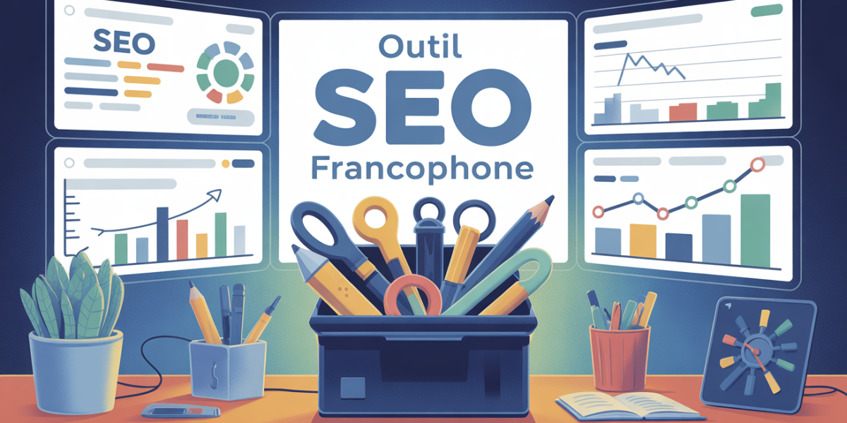 Illustration outil SEO francophone graphique