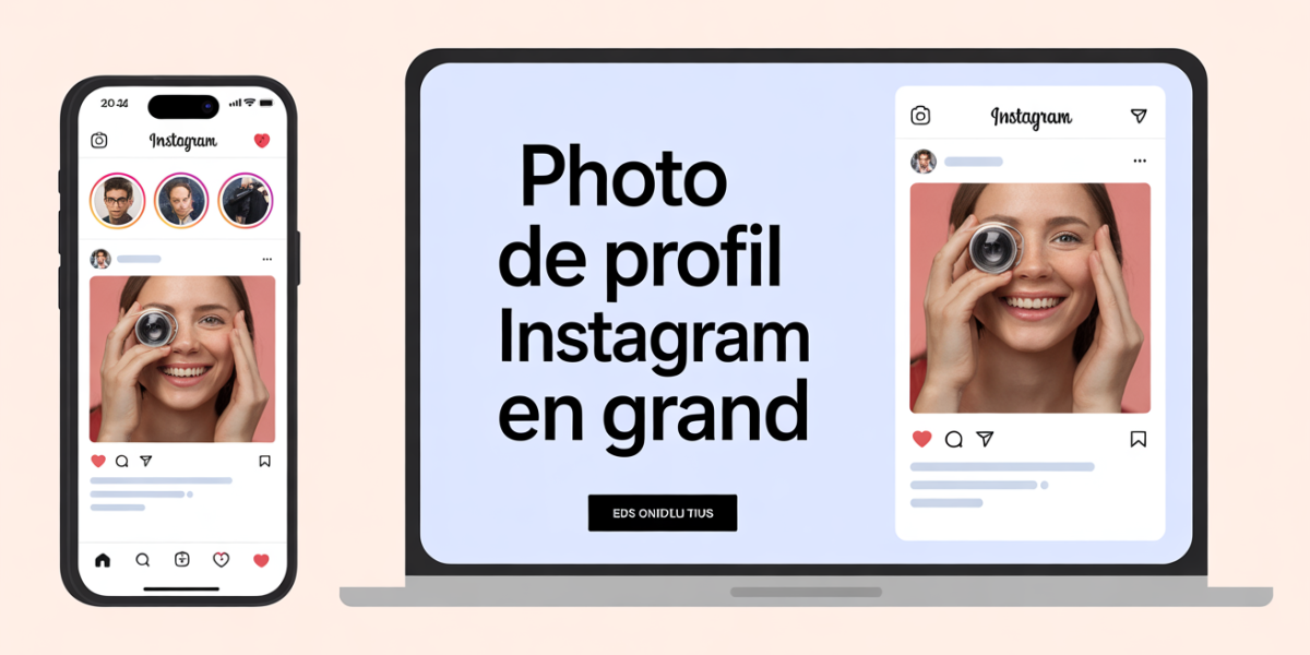 Voir une photo de profil Instagram en grand smartphone et ordinateur