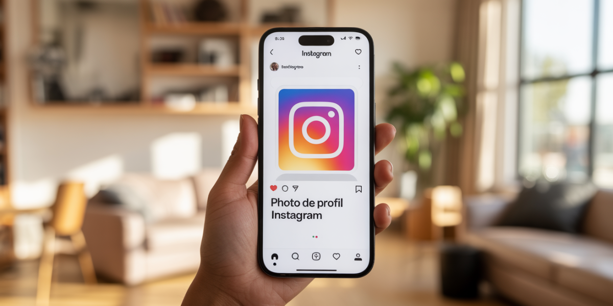 photo de profil instagram sur smartphone illustration