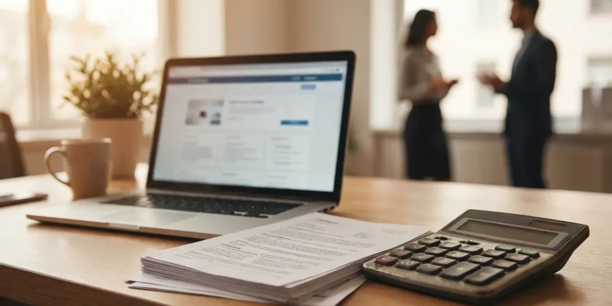 Bureau moderne avec devis et site internet