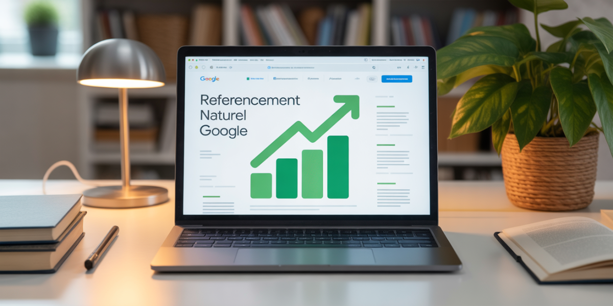 Ordinateur affichant referencement naturel Google