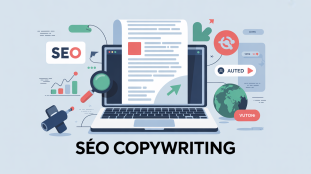illustration seo copywriting ordinateur