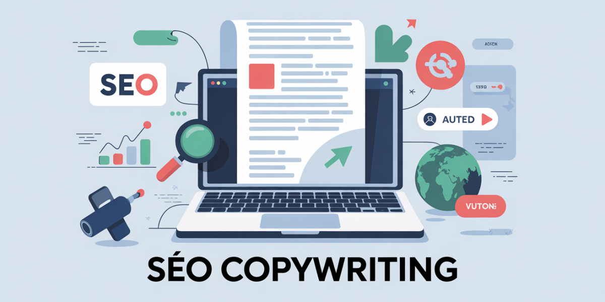 illustration seo copywriting ordinateur