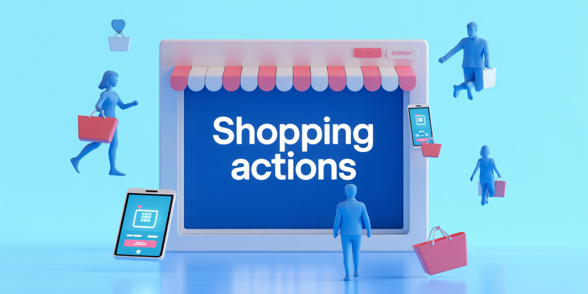 Visuel stylisé Shopping Actions Google pour e commerce