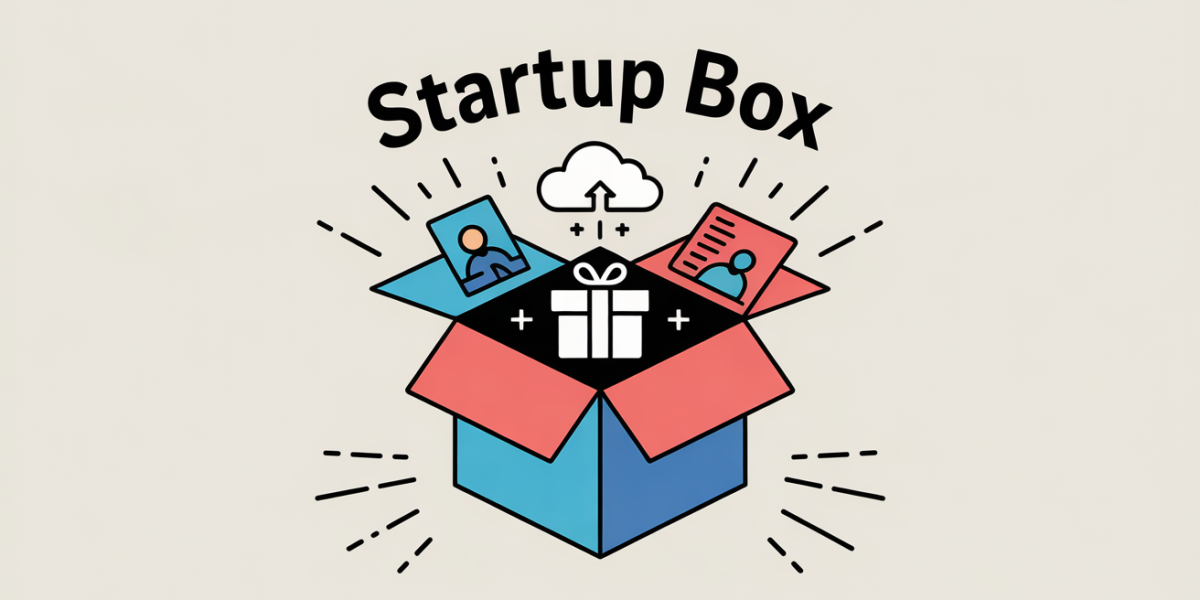 startup box icones cloud cadeau coaching
