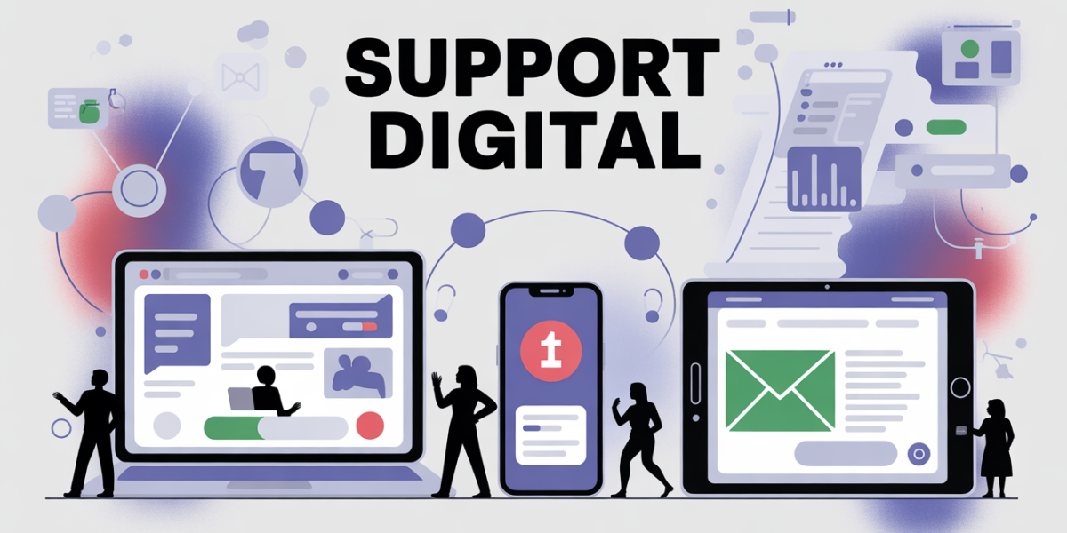 illustration support digital expérience client ordinateur smartphone