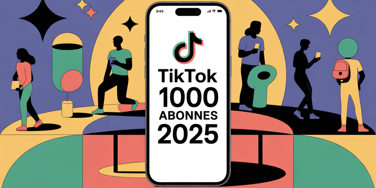 Couverture TikTok 1000 abonnés 2025 smartphone moderne
