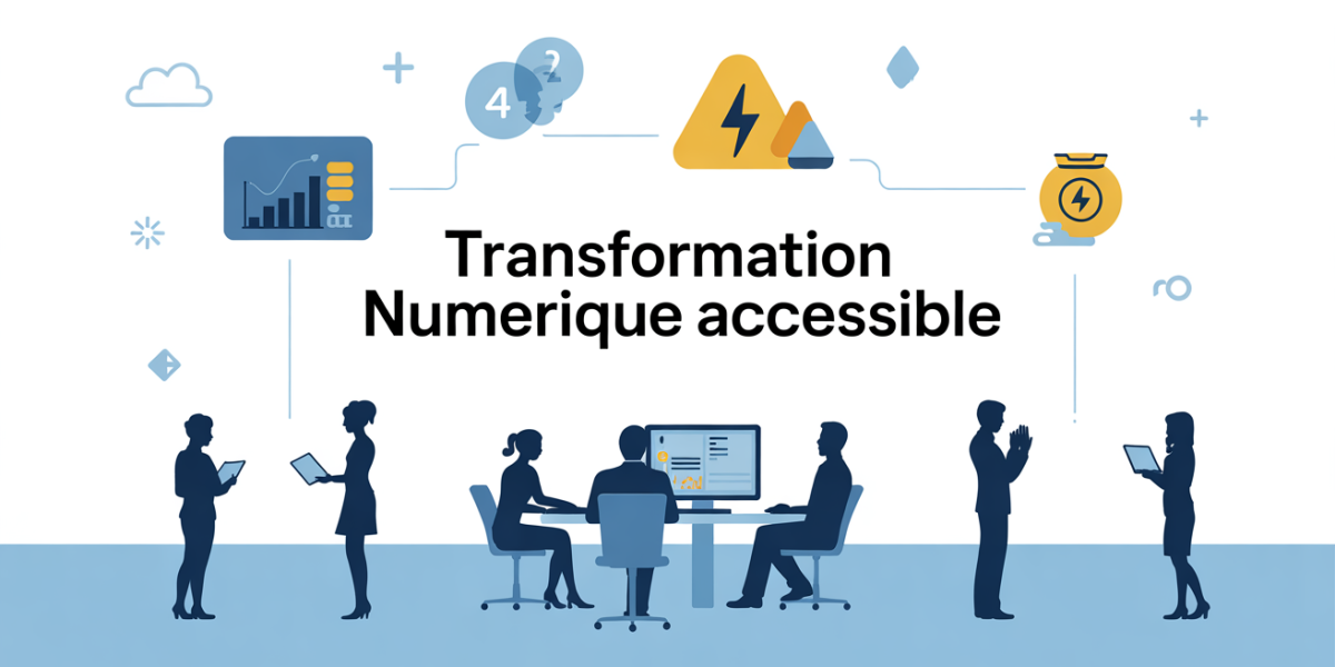 Equipe professionnelle transformation numerique accessible