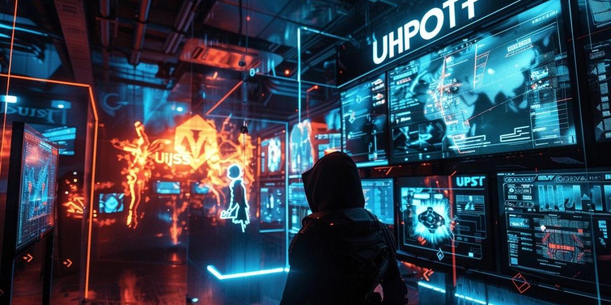 Ubisoft : logo Ubisoft avec arrière-plan de jeu vidéo tactique