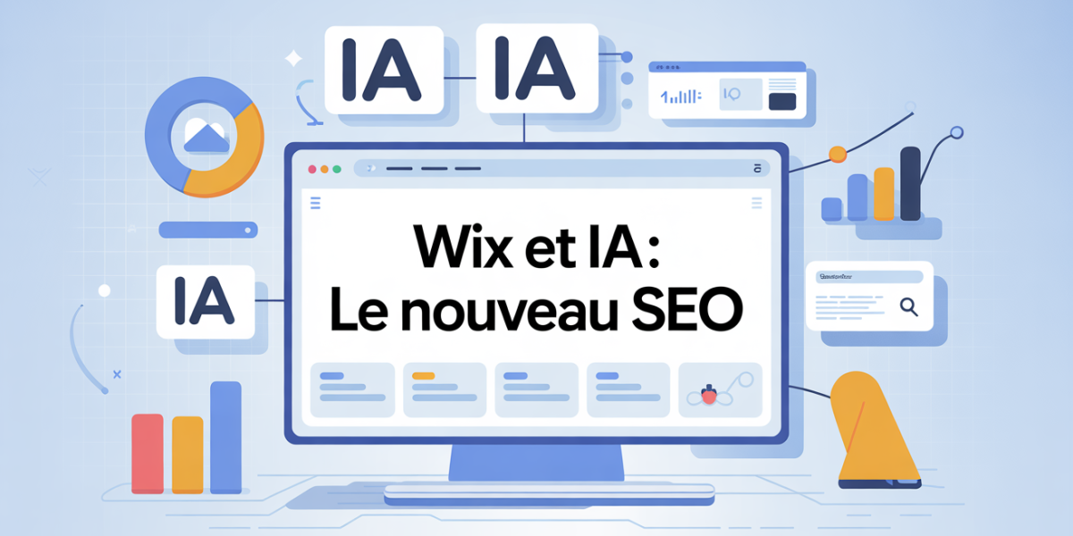 Illustration SEO Wix IA sur dashboard
